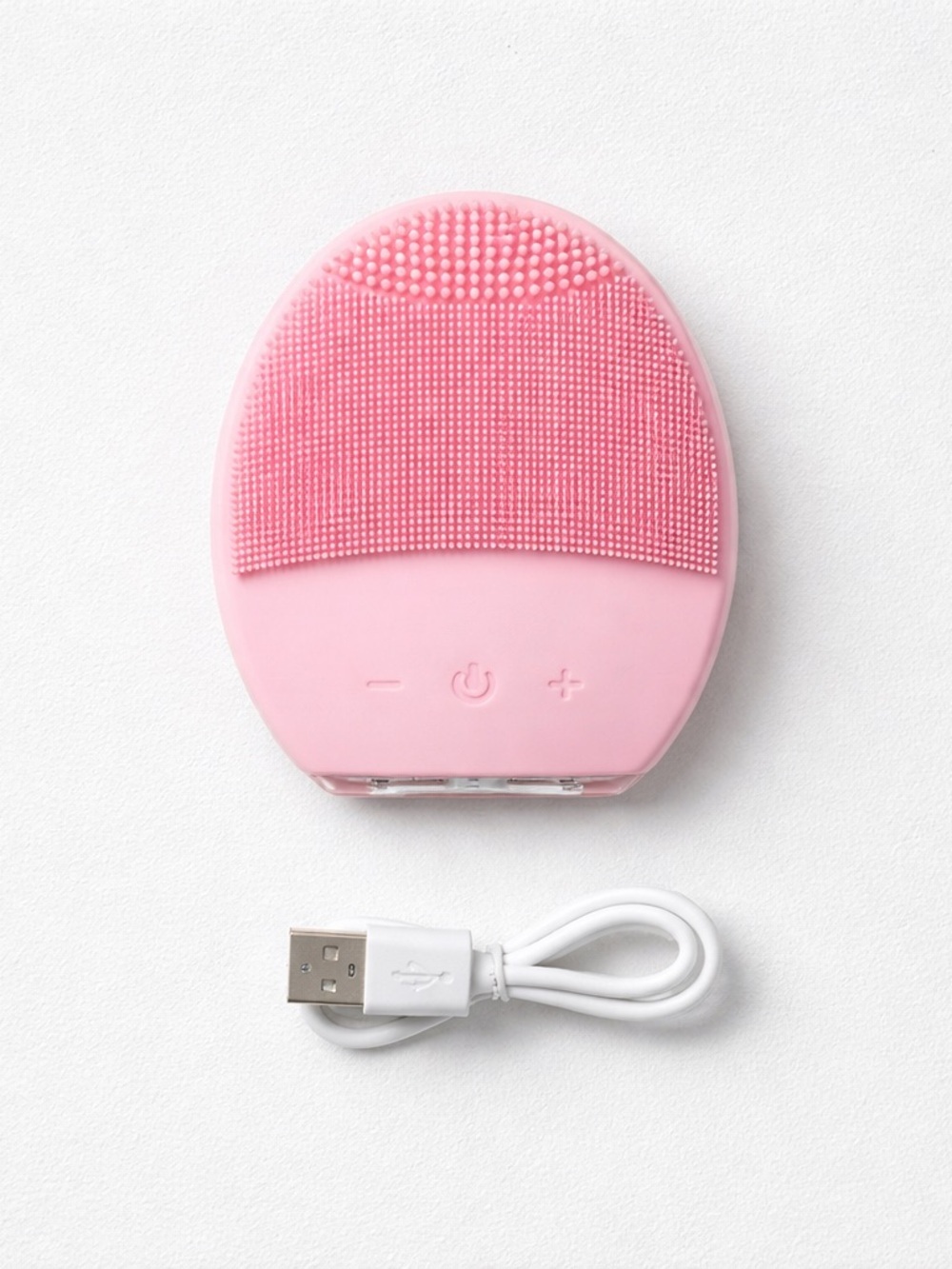 Pink Silicone Facial Cleansing Brush - Gentle Sonic Exfoliator